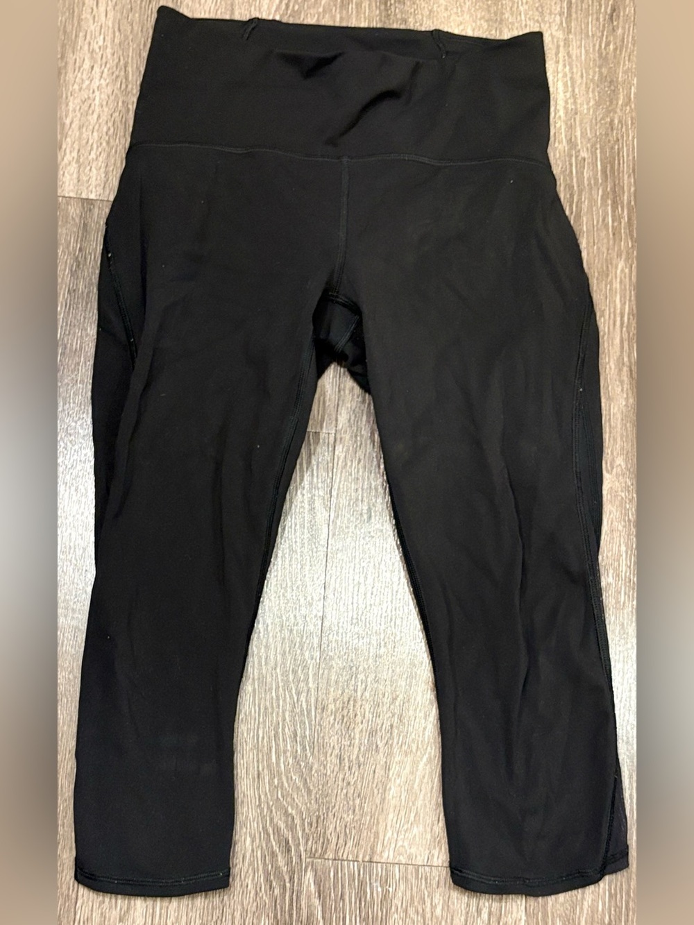 Lululemon Crop Leggings Womens Mesh Panel High-Rise Black Size 6
